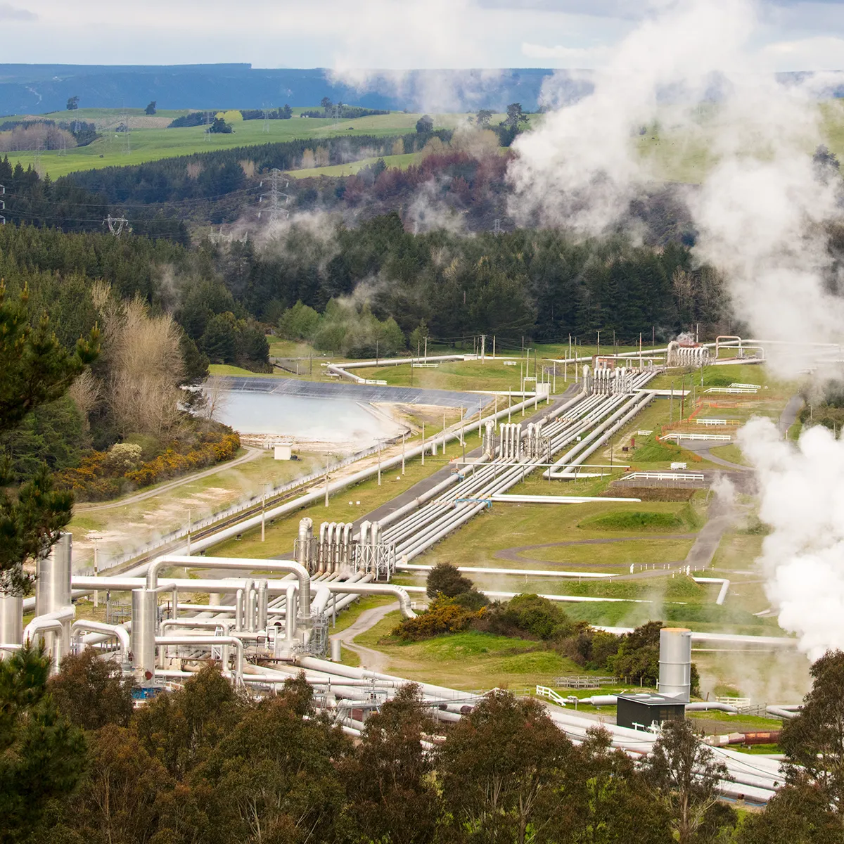 Wairakei Geothermal Station near Taupo in New Zealand